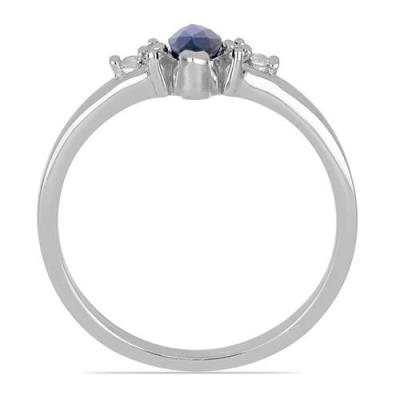 BUY 925 SILVER NATURAL BLUE SAPPHIRE GEMSTONE RING